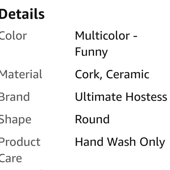 Funny Coasters for Coffee Table -6 Sarcastic Absorbent Stone Cork Drink Coasters - Picture 7 of 7